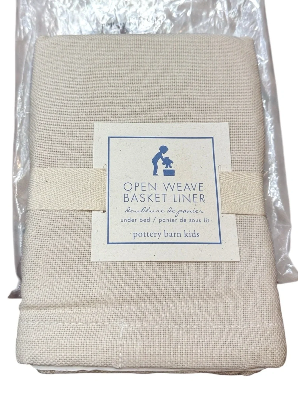 Pottery Barn Kids Open Weave Under Bed Basket Liner Cream NWT